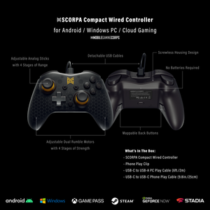 SCORPA Compact Wired Controller for Android and Windows PC